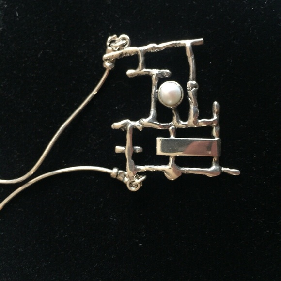 Sterling silver 925 necklace 16'' with pearl - Picture 8 of 8